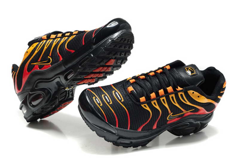 Nike Tn New mens chaussures maille Noir Or Rouge 2014 (2)